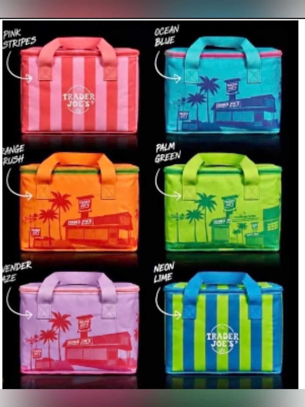Trader Joe's Neon Lime Insulated Tote Bag